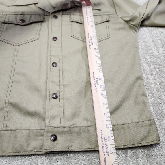 Vintage 70s Trucker Jacket Men Medium Western Permanent Press Snap Front Dagger